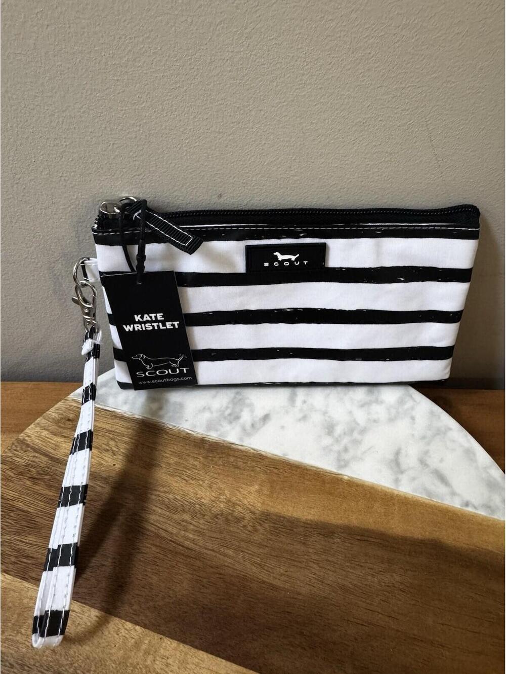 SCOUT Kate Wristlet "Double Stuff" Black & White Striped